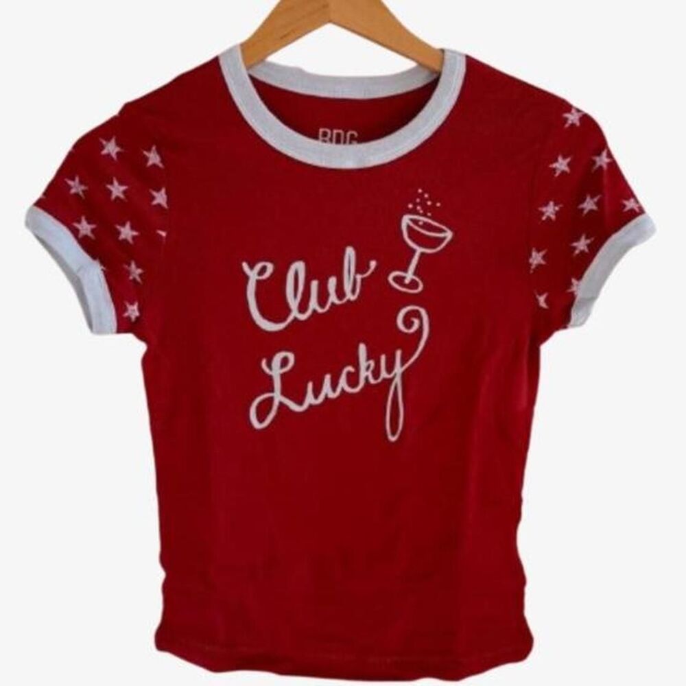 Club Lucky Graphic Ringer Baby Tee